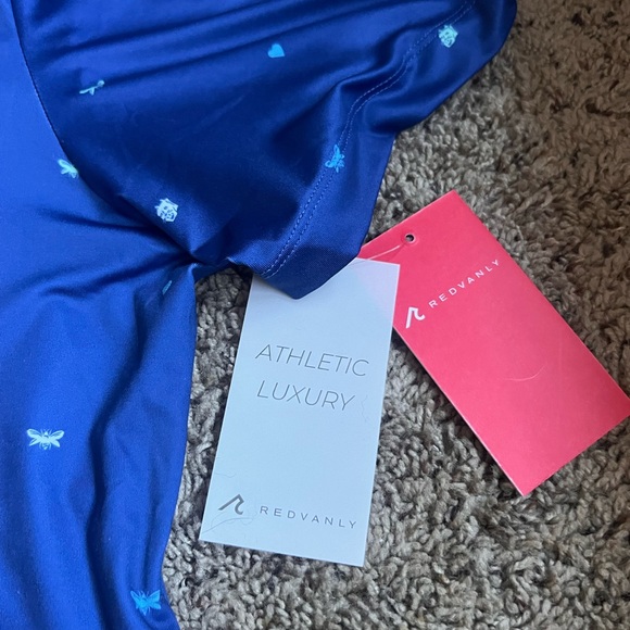 Redvanly Blue Golf Polo Shirt 4 Way Stretch Performance Large - Picture 3 of 8